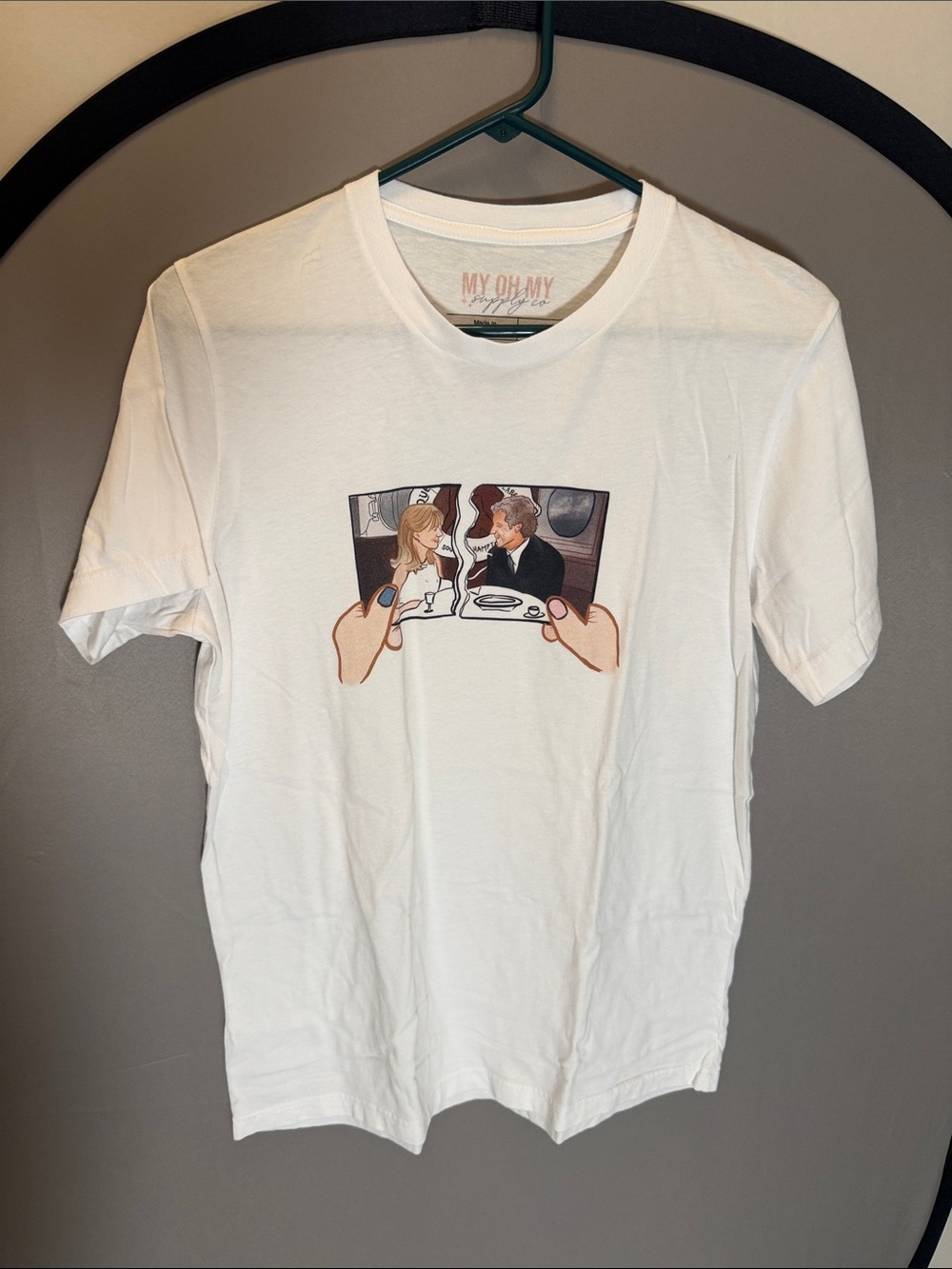 “The Parent Trap” White Graphic Tee - Photo Card Dinner Print